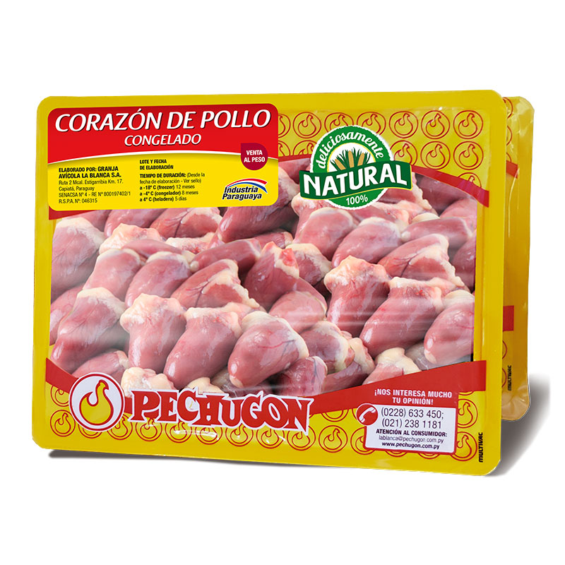 Corazón de pollo congelado - Pollos Pechugon - Paraguay